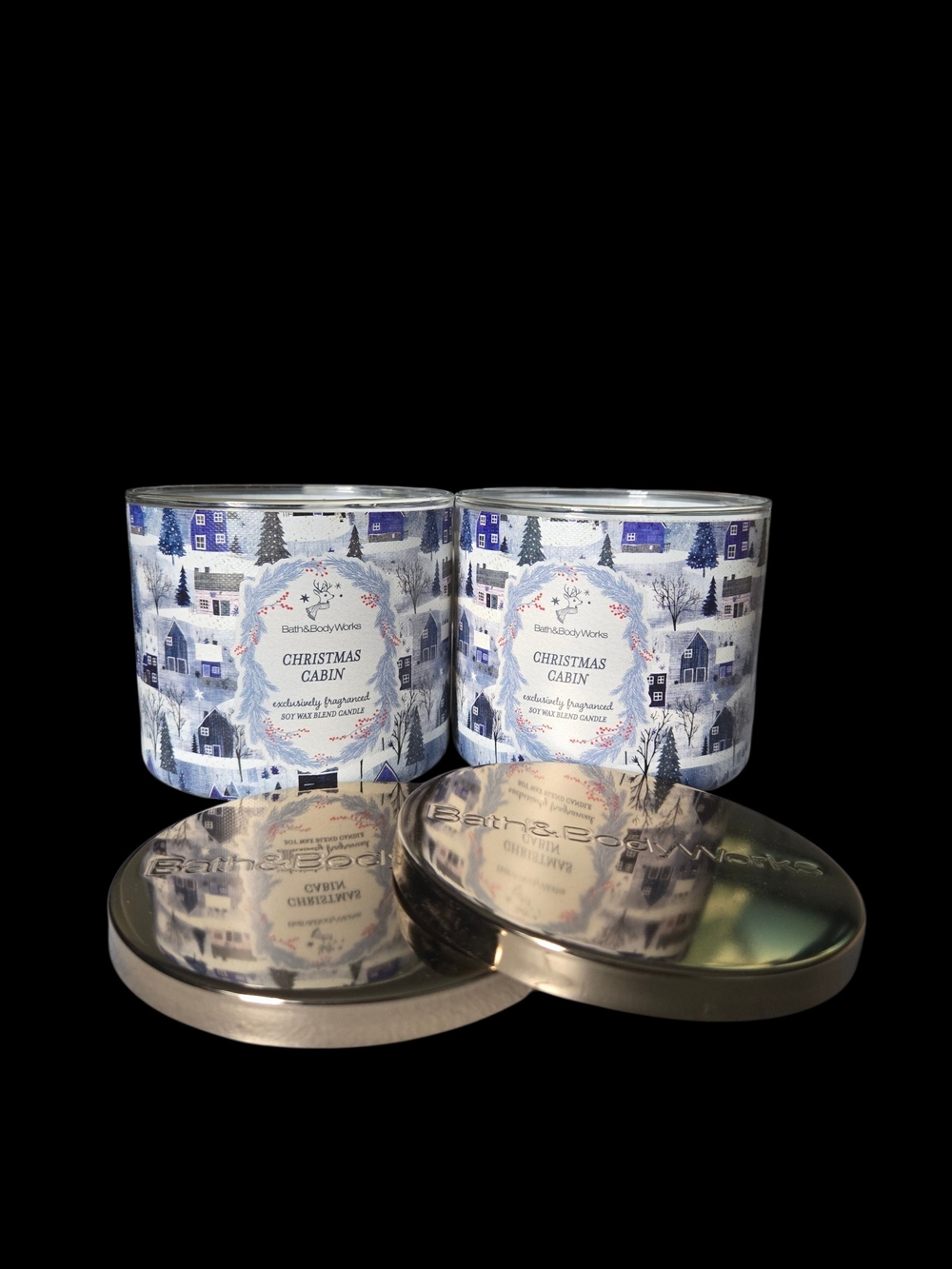 2pc Bath & Body Works Christmas Cabin 3-Wick Candle - NEW!!